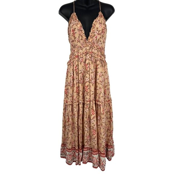 Saints & Secrets Women Dress Size Medium M Pink Floral Midi Shift Lined New - Picture 1 of 10